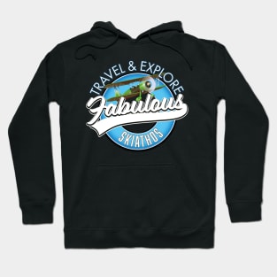 travel explore fabulous Skiathos logo Hoodie